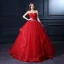 Vintage / Retro Quinceañera Red Wedding Dresses 2021 Ball Gown Sweetheart Sleeveless Backless Rhinestone Sash Sweep Train Ruffle
