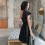 Schlicht Schwarz Partykleider 2021 A Linie One-Shoulder Ärmellos Kurze Rüschen Rückenfreies Festliche Kleider