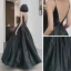 Schlicht Schwarz Velour Satin Tanzen Ballkleider 2021 A Linie Spaghettiträger Ärmellos Lange Rüschen Rückenfreies Festliche Kleider