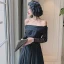 Bling Bling Black Dancing Prom Dresses 2021 A-Line / Princess Off-The-Shoulder Short Sleeve Sequins Tulle Floor-Length / Long Ruffle Backless Formal Dresses