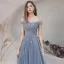 Élégant Océan Bleu Dansant Robe De Bal 2021 Princesse Bretelles Spaghetti Manches Courtes Appliques En Dentelle Perlage Paillettes Glitter Tulle Longue Plissée Dos Nu Robe De Ceremonie