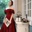 Modest / Simple Burgundy Dancing Prom Dresses 2021 A-Line / Princess Off-The-Shoulder Short Sleeve Floor-Length / Long Ruffle Backless Formal Dresses