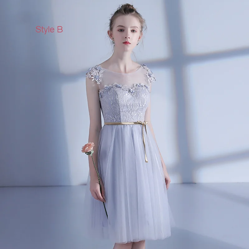 Affordable Grey See-through Bridesmaid Dresses 2021 A-Line Princess Backless Appliques Affordable Grey See-through Bridesmaid Dresses 2021 A-Line Princess Backless Appliques