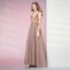 Illusion Perle Rose Transparentes Dansant Robe De Bal 2021 Princesse Bretelles Spaghetti Sans Manches Perlage Faux Diamant Fendue devant Longue Volants Dos Nu Robe De Ceremonie