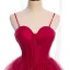 Elegant Burgundy Corset Prom Dresses 2021 Ball Gown Spaghetti Straps Sleeveless Court Train Ruffle Backless Formal Dresses