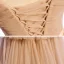 Chic / Beautiful Champagne Winter Evening Dresses  2021 A-Line / Princess V-Neck Long Sleeve Sash Floor-Length / Long Cascading Ruffles Backless Formal Dresses