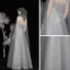 Charmant Gris Dansant Robe De Bal Avec Cape 2021 Princesse Bustier Sans Manches Appliques En Dentelle Perlage Paillettes Glitter Tulle Longue Volants Dos Nu Robe De Ceremonie