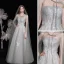 Charmant Gris Dansant Robe De Bal Avec Cape 2021 Princesse Bustier Sans Manches Appliques En Dentelle Perlage Paillettes Glitter Tulle Longue Volants Dos Nu Robe De Ceremonie