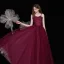 Best Burgundy Engagement Prom Dresses 2021 A-Line / Princess Spaghetti Straps Sleeveless Beading Sequins Glitter Tulle Floor-Length / Long Ruffle Backless Formal Dresses