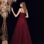 Bling Bling Burgundy Dancing Prom Dresses 2021 A-Line / Princess Spaghetti Straps Sleeveless Beading Floor-Length / Long Ruffle Backless Formal Dresses