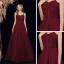 Bling Bling Burgundy Dancing Prom Dresses 2021 A-Line / Princess Spaghetti Straps Sleeveless Beading Floor-Length / Long Ruffle Backless Formal Dresses