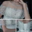 Luxury / Gorgeous Champagne See-through Bridal Wedding Dresses 2021 Ball Gown Scoop Neck Short Sleeve Backless Beading Sequins Glitter Tulle Cathedral Train Ruffle
