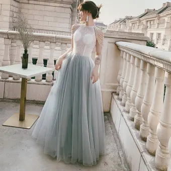 Illusion Gris Transparentes Dansant Robe De Bal 2021 Princesse Encolure Dégagée Sans Manches Perlage Paillettes Longue Volants Dos Nu Robe De Ceremonie