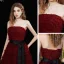 Chic / Belle Bordeaux Robe De Soirée 2021 Princesse Bustier Sans Manches Ceinture Glitter Tulle Train De Balayage Volants en Cascade Dos Nu Robe De Ceremonie