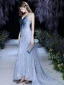 Sparkly Himmelen Blå Rødt teppe Selskapskjoler 2021 Trompet / Havfrue Kjæreste Uten Ermer Paljetter Beading Glitter Tyll Watteau Train Buste Ryggløse Formelle Kjoler