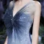 Sparkly Himmelen Blå Rødt teppe Selskapskjoler 2021 Trompet / Havfrue Kjæreste Uten Ermer Paljetter Beading Glitter Tyll Watteau Train Buste Ryggløse Formelle Kjoler