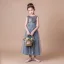 Sparkly Grey Sequins Birthday Flower Girl Dresses 2021 A-Line / Princess Scoop Neck Sleeveless Backless Sash Ankle Length Ruffle