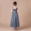 Sparkly Grey Sequins Birthday Flower Girl Dresses 2021 A-Line / Princess Scoop Neck Sleeveless Backless Sash Ankle Length Ruffle