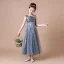 Sparkly Grey Sequins Birthday Flower Girl Dresses 2021 A-Line / Princess Scoop Neck Sleeveless Backless Sash Ankle Length Ruffle