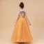 Fashion Orange Birthday Flower Girl Dresses 2021 Ball Gown Scoop Neck Sleeveless Sequins Floor-Length / Long Ruffle