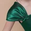 Vintage / Originale Vert Foncé Anniversaire Robe Ceremonie Fille 2021 Robe Boule Encolure Carrée Sans Manches Dos Nu Perlage Paillettes Ceinture Thé Longueur Volants