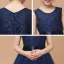 Chic / Beautiful Navy Blue Lace Birthday Flower Girl Dresses 2021 Ball Gown Scoop Neck Sleeveless Sash Floor-Length / Long Ruffle