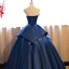 Vintage / Retro Royal Blue Satin Dancing Prom Dresses 2021 Ball Gown Strapless Sleeveless Appliques Embroidered Floor-Length / Long Ruffle Backless Formal Dresses