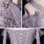 Fashion Grey Dancing Prom Dresses 2021 A-Line / Princess See-through One-Shoulder Short Sleeve Beading Pearl Glitter Tulle Floor-Length / Long Ruffle Backless Formal Dresses