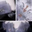 Chic / Beautiful Silver Dancing Prom Dresses 2021 A-Line / Princess Off-The-Shoulder Short Sleeve Backless Appliques Lace Beading Glitter Printing Tulle Floor-Length / Long Ruffle Formal Dresses