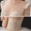 Illusion Champagne La Mariée Robe De Mariée 2021 Robe Boule Transparentes Encolure Dégagée Manches Courtes Dos Nu Paillettes Perlage Glitter Tulle Cathedral Train Volants