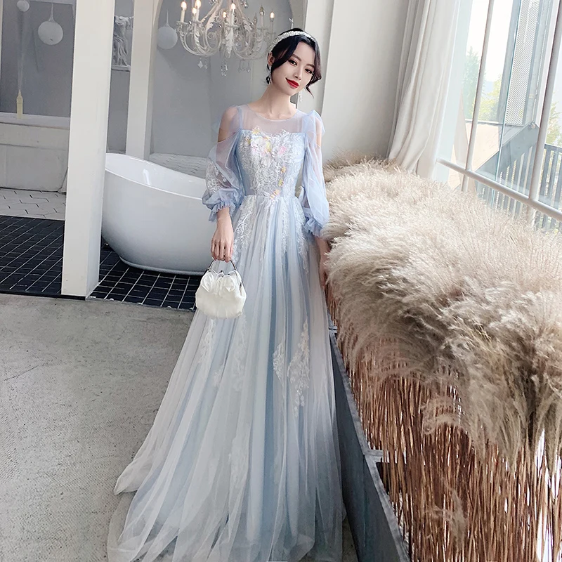 strapless open back dress Tulle Lace Embroidery Plunging Prom Dresses Princess – Lisposa main image 0