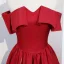 Modest / Simple Red Satin Prom Dresses 2021 A-Line / Princess Off-The-Shoulder Short Sleeve Floor-Length / Long Backless Ruffle Formal Dresses
