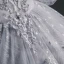Victorian Style Grey See-through Dancing Prom Dresses 2021 Ball Gown Scoop Neck Puffy Long Sleeve Appliques Lace Sequins Beading Floor-Length / Long Ruffle Backless Formal Dresses