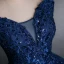 Best Navy Blue Dancing Prom Dresses 2021 Off-The-Shoulder Short Sleeve Appliques Lace Sequins Beading Glitter Tulle Floor-Length / Long Ruffle Formal Dresses
