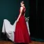 High-end Burgundy Dancing Prom Dresses 2021 A-Line / Princess Scoop Neck Sleeveless Appliques Lace Sequins Beading Glitter Tulle Floor-Length / Long Ruffle Backless Formal Dresses
