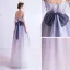 Chic / Beautiful Lavender Appliques Star Prom Dresses 2021 A-Line / Princess Spaghetti Straps Short Sleeve Glitter Tulle Floor-Length / Long Ruffle Backless Formal Dresses
