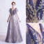 Bling Bling Grape Dansant Robe De Bal 2021 Princesse Col v profond Sans Manches Glitter Appliques Paillettes Longue Volants Dos Nu Robe De Ceremonie