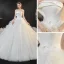 High-end Ivory Organza Bridal Wedding Dresses 2021 Ball Gown Strapless Sleeveless Backless Appliques Lace Sequins Beading Cathedral Train Ruffle