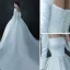 Vintage / Retro Ivory Satin Winter Bridal Wedding Dresses 2021 Ball Gown Square Neckline Long Sleeve Backless Cathedral Train Ruffle