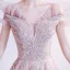 Élégant Rougissant Rose Robe De Bal 2021 Princesse De l'épaule Manches Courtes Appliques Paillettes Perlage Glitter Tulle Train De Balayage Volants Dos Nu Robe De Ceremonie