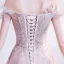 Élégant Rougissant Rose Robe De Bal 2021 Princesse De l'épaule Manches Courtes Appliques Paillettes Perlage Glitter Tulle Train De Balayage Volants Dos Nu Robe De Ceremonie