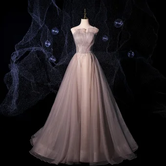 Élégant Rougissant Rose Robe De Bal 2021 Princesse Bustier Sans Manches Appliques En Dentelle Perlage Glitter Tulle Train De Balayage Volants Dos Nu Robe De Ceremonie