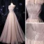 Élégant Rougissant Rose Robe De Bal 2021 Princesse Bustier Sans Manches Appliques En Dentelle Perlage Glitter Tulle Train De Balayage Volants Dos Nu Robe De Ceremonie