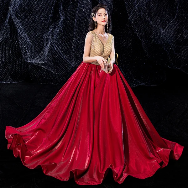 red velvet and gold prom dress Portia and Scarlett PS23030 Prom Dress - Navy main image 0