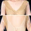 Two Tone Gold Red Velour Dancing Prom Dresses 2021 A-Line / Princess See-through V-Neck Sleeveless Beading Tassel Rhinestone Floor-Length / Long Ruffle Backless Formal Dresses