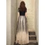Vintage Sorte Gradient Farve Hvide Dancing Gallakjoler 2021 Prinsesse Gennemsigtig Høj Hals Ærmeløs Beading Tassel Pailletter Lange Flæse