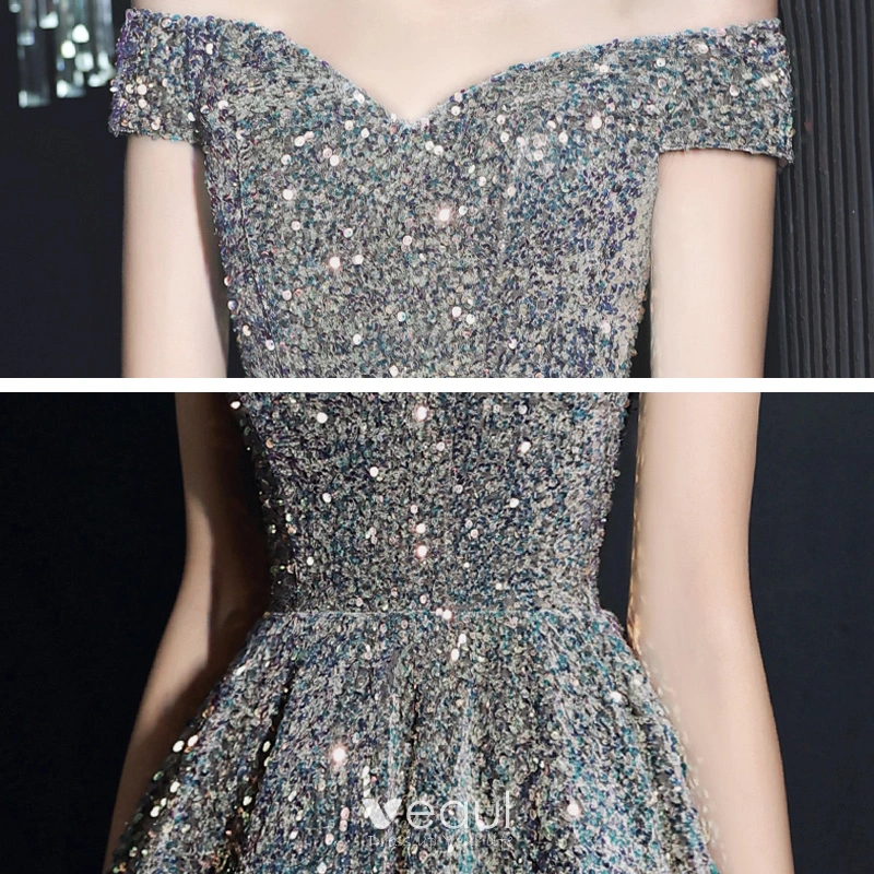 GRACE KARIN Dames glitterjurk mouwloos vierkante hals pailletten jurk mini partyjurk cocktailjurk, zilver, wit., XXL