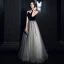 Elegant Mørk Marineblå Gradient-Farge Dancing Ballkjoler 2021 Prinsesse Kjæreste Uten Ermer Sash Glitter Tyll Lange Buste Ryggløse Formelle Kjoler