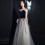 Elegant Mørk Marineblå Gradient-Farge Dancing Ballkjoler 2021 Prinsesse Kjæreste Uten Ermer Sash Glitter Tyll Lange Buste Ryggløse Formelle Kjoler