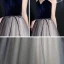 Elegant Mørk Marineblå Gradient-Farge Dancing Ballkjoler 2021 Prinsesse Kjæreste Uten Ermer Sash Glitter Tyll Lange Buste Ryggløse Formelle Kjoler